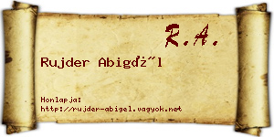 Rujder Abigél névjegykártya